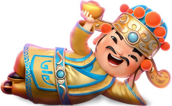 Personagem Caishen em pose de descanso, ilustrando o tema do bônus